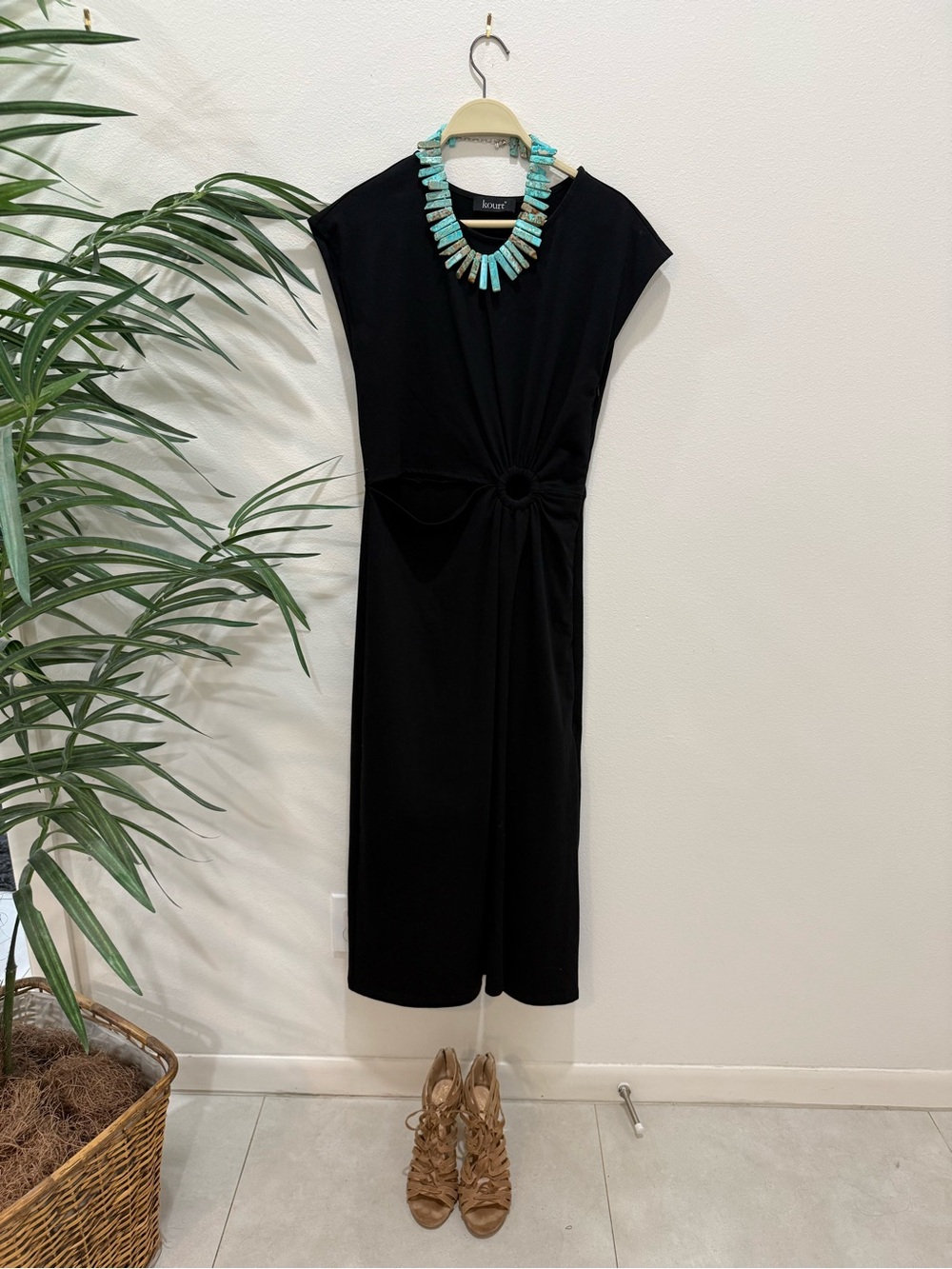Koret Black Maxi Dress with Center Twist